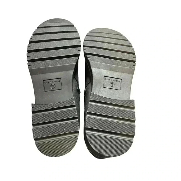 SUN STONE Womens Black Stretch Brinley Round Toe Block Heel Riding Boot 7.5 M - Picture 6 of 8